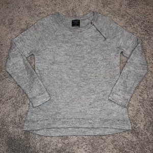A&F Abercrombie & Fitch Women’s Gray Sweater Neck Shoulder Zipper Size Medium